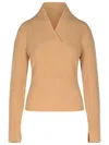 Patou Beige Wool Blend Turtleneck Sweater In Beige