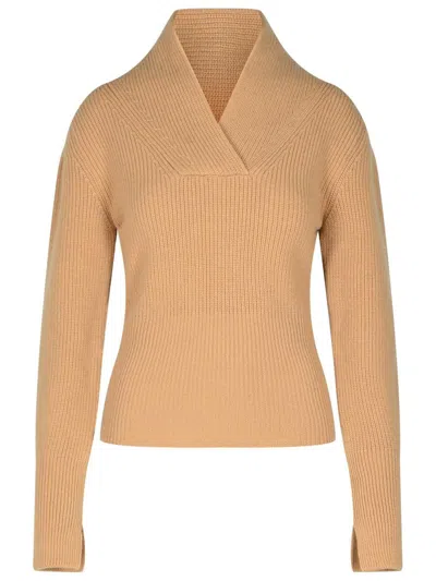 Patou Beige Wool Blend Turtleneck Sweater
