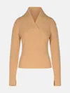 Patou Beige Wool Blend Turtleneck Sweater In Beige