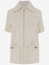 Patou Beige Zipped Denim Mini Dress