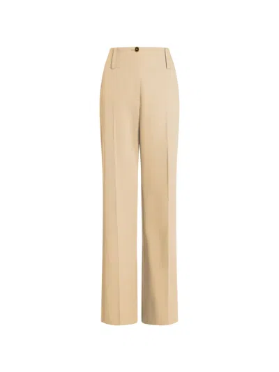 Patou Large Belt Straight Trousers In Nude