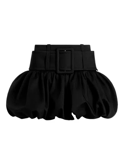 Patou Belted Bubble Mini Skirt In Black