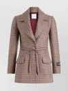 Patou Belted Jacket Featuring Flap Pockets In Brown