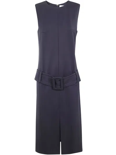 Patou Belted Midi Dress In Purple