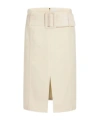 Patou Belted Midi Skirt In Neutral