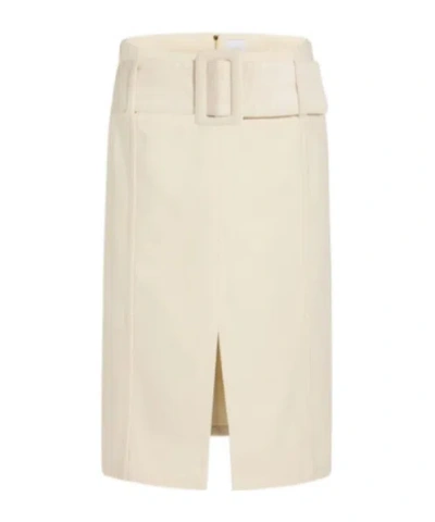 Patou Belted Midi Skirt In Neutral