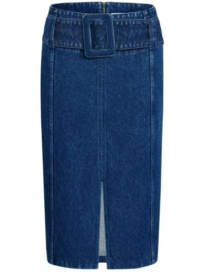 Patou Belted Midi Skirt By