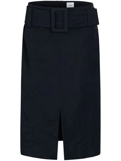 Patou Belted Midi Skirt By  In Black