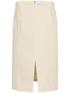 Patou Belted Midi Skirt In Neutrals