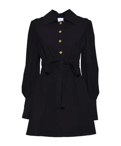 Patou Belted Mini Dress In Black
