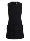 Patou Boiled Wool Mini Dress In Black