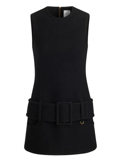 Patou Belted Mini Dress In Black