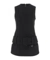 Patou Boiled Wool Mini Dress In Black