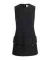 Patou Boiled Wool Mini Dress In Black