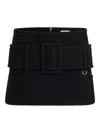 Patou Mini Skirt With Wide Belt And Side Pocket In Black