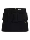 Patou Mini Skirt With Wide Belt And Side Pocket In Black