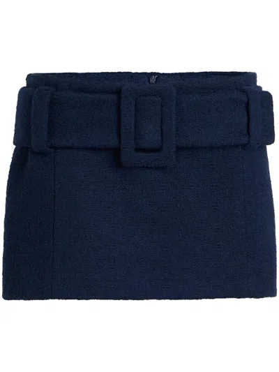 Patou Belted Organic-cotton Mini Skirt