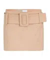 Patou Belted Organic-cotton Mini Skirt In Nude