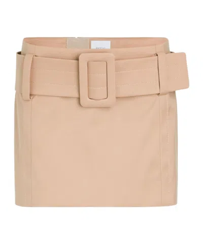 PATOU BELTED ORGANIC-COTTON MINI SKIRT
