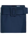 Patou Belted Organic-cotton Mini Skirt In Blue