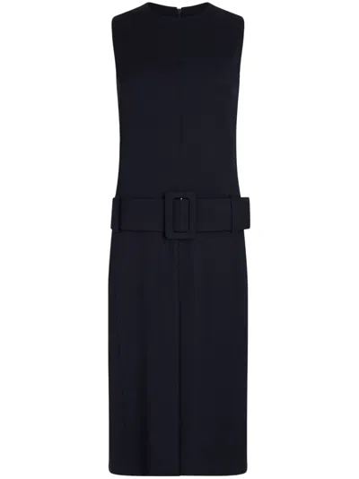 PATOU BELTED TWILL MIDI DRESS