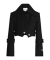 Patou Cropped Lock Jacket In Sustainable Wool Blend In Black