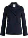 Patou Belted Wool Blazer In Blue