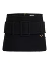 Patou Belted Wool Mini Skirt
