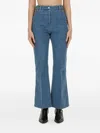 Patou Belt-loop Buttoned Jeans In Blue