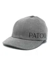 Patou Embroidered-logo Denim Cap In Anthracite