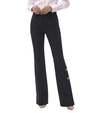 Patou Black Bootcut Flat Front Pants