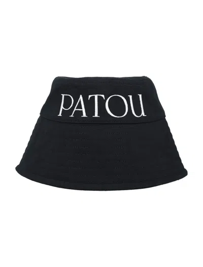 Patou Black Canvas Hat In Blue