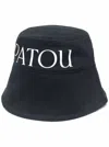 Patou Bucket Hat With Stitched Brim And Textured Fabric In Black