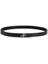 Patou Slim Jp Belt With Adjustable Punched Holes In Black
