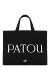 Patou Medium Logo-print Tote Bag In Black