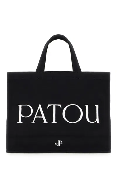 Patou Black Canvas Shopping Bag