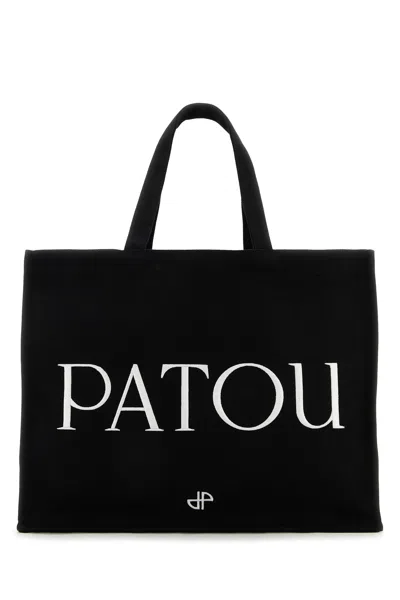 Patou Black Cotton Shopping Bag