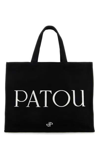 Patou Black Cotton Shopping Bag