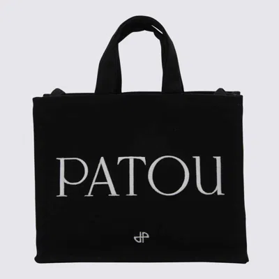 Patou Black Cotton Small Tote Bag