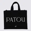 PATOU BLACK COTTON SMALL TOTE BAG