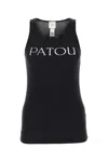 Patou Modern Sleeveless Scoop Neck Tank Top In Black