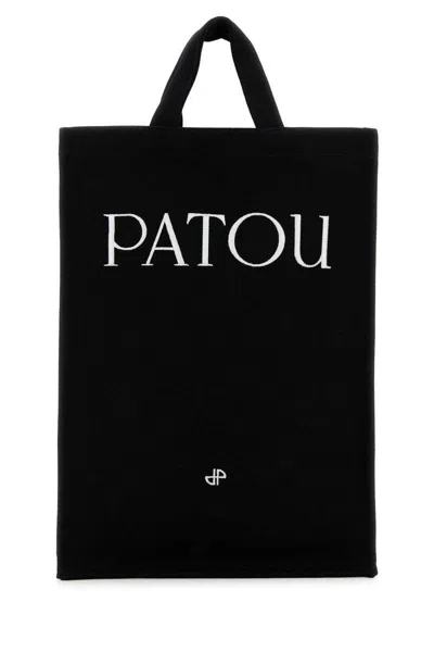 Patou Black Cotton Vertical Tote