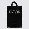 Patou Rectangular Tote Bag With Shoulder Strap And Top Handles In Black