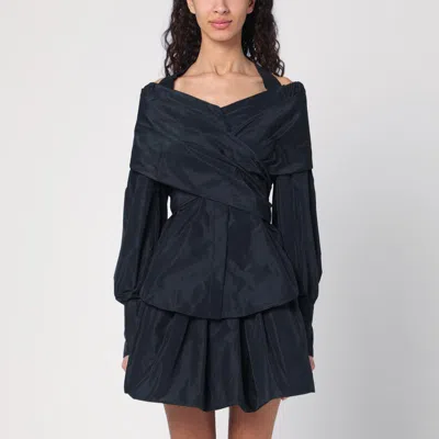 PATOU PATOU BLACK CROSSOVER BLOUSE