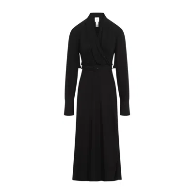 PATOU WOMEN BLACK DRAPED MAXI DAY DRESS, XS LUXURY DRESSES FOR WOMEN DARVEYS