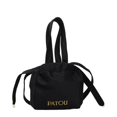 Patou Fabric Shoulder Bag In Black