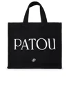 Patou Rectangular Tote Bag With Detachable Strap In Black