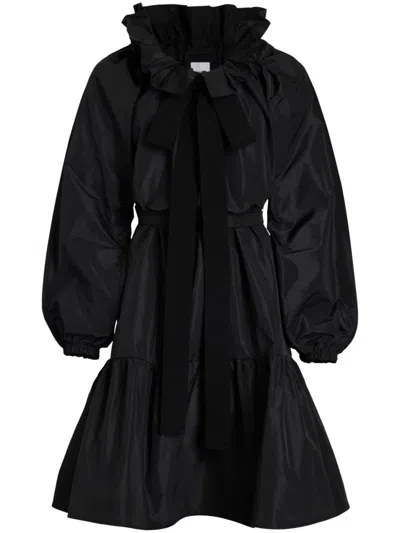 PATOU BLACK ICONIC DRAWSTRING MINI DRESS