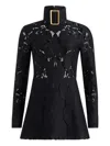 Patou Black Lace Dress In Animal Print