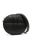 Patou Calf Leather Le Jp Crossbody Bag In Black